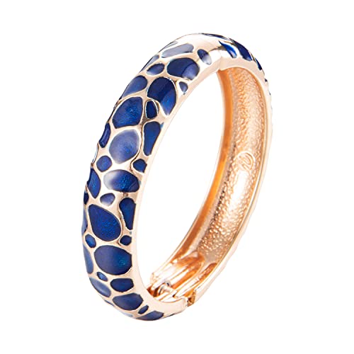 UJOY Bracelet cloisonne coloré en émail artisanal Doré Charnière ressort Anniversaire Vacances Party Cadeaux - bleu Cover