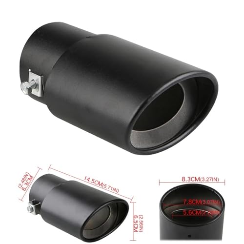 Silenciador de escape universal de aleación de aluminio para coche embellecedor trasero gris 2