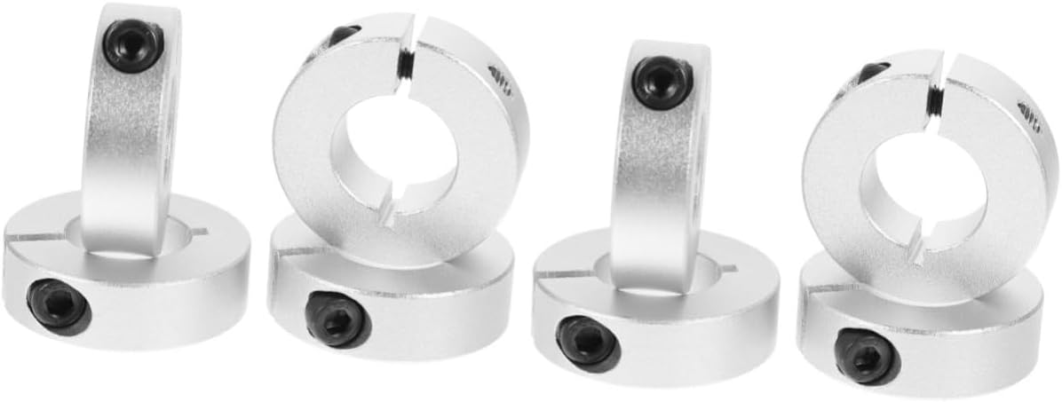 Cabilock 12pcs Linear Shaft Collar Clamp One Piece Aluminum Alloy Fixed Ring Screw Shaft Collar for Industries