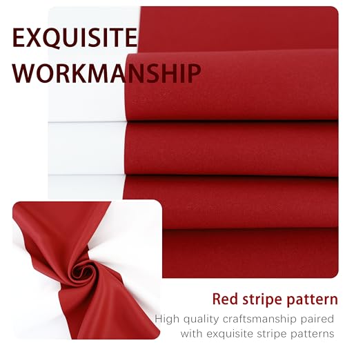 DriftAway Red Striped Room Darkening Curtains Patriotic Horizontal Stripe Classic Grommet Drapes for Bedroom Living Room Thermal Insulated Panels for Holidays July 4th Labor Day Thanksgiving Christmas