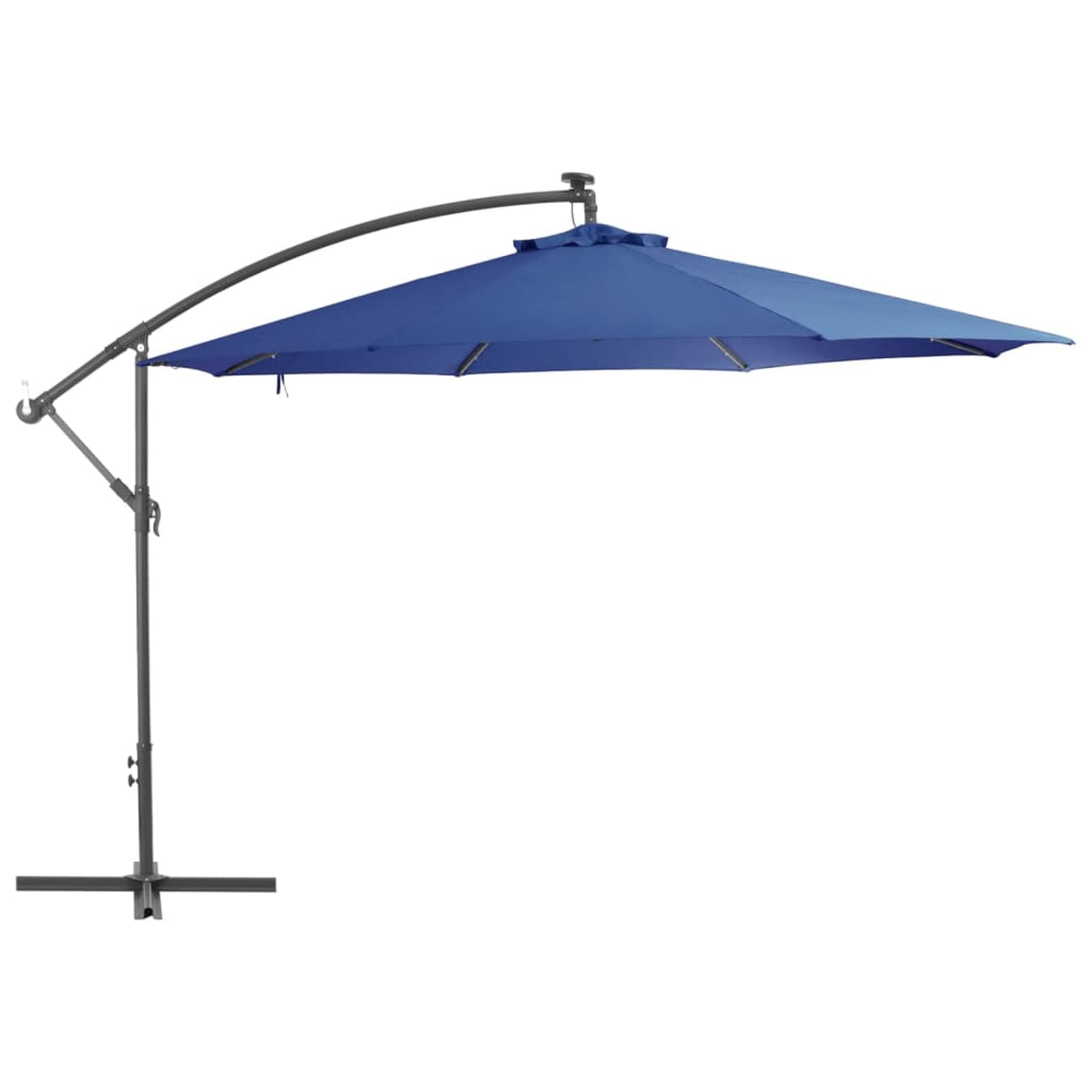 Tidyard Parasol Excéntrico Sombrilla Voladiza Parasole para Terraza Jardín Playa Balcón Piscina Patio Sombrilla voladiza con Luces LED Azul 350 cm