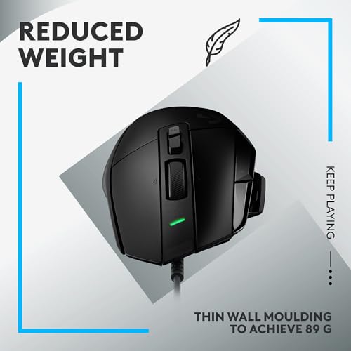 Image of Logitech G502 X Wired Gaming Mouse - LIGHTFORCE Hybrid Optical-Mechanical Primary switches, Hero 25K Gaming Sensor, Compatible with PC /macOS /Windows - Black