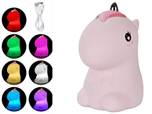 Preisvergleich Produktbild Manfâ Nachtlicht Einhorn - Wiederaufladbar - Süße Farbwechsel Kinder Lampe
