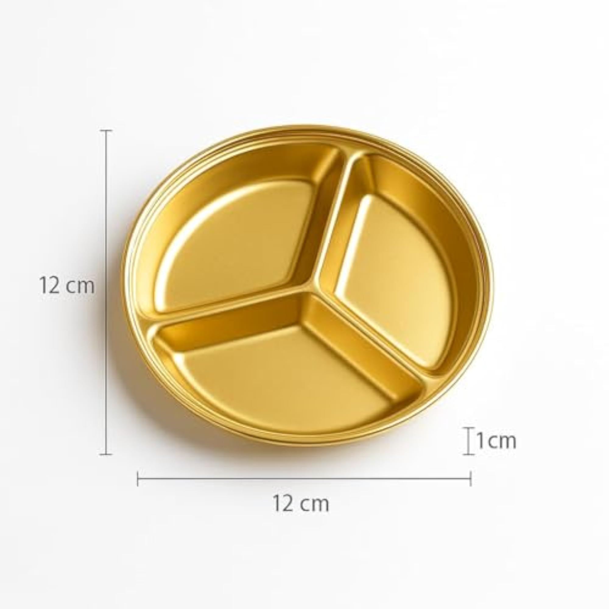 Golden Stainless Steel 3 Compartment Sauce Dish