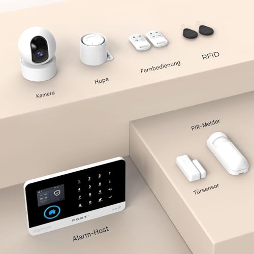 Drahtloses Hausalarmsystem,17-teilig,GSM,SMS,WiFi, komplettes Einbruchmeldesystem, Alarmsirene mit...