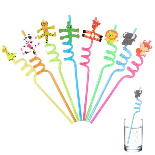 NHQZ 8 pezzi Cannucce riutilizzabili, lunghezza 21 cm, multi colori, set di cannucce, articoli per la tavola delle feste, bevande