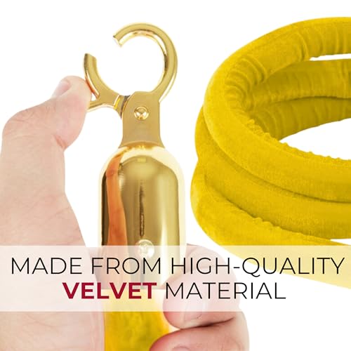 6PCS Gold Stanchion Rope 5FT — Golden Thick VIP Ropes for Events Crowd Control & Event Decor Elegant Safety Divider for Parties Weddings Red Carpet Business Entrances by Chambridge - Image 4