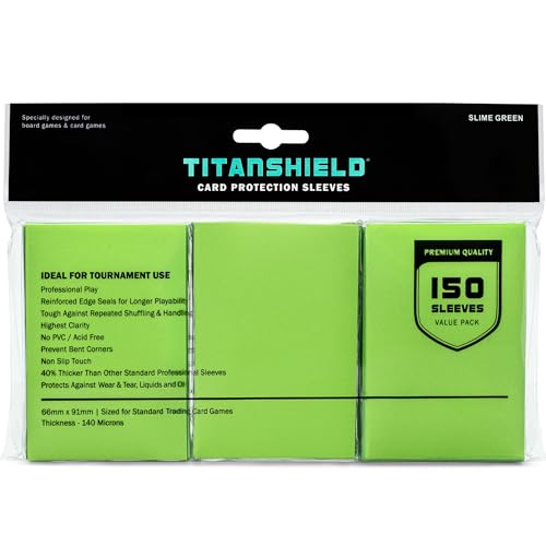 TitanShield Card Sleeves Slime Green (150 Sleeves) - Fits Pokemon MTG