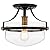 Kira Home Zurich 12" Rustic Farmhouse Semi-Flush Mount Ceiling Light + Glass Shade, Warm Brass Accents, Black Finish