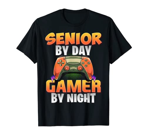 Amusant Gamer Students Gaming HS Senior By Day Gamer By Night T-Shirt