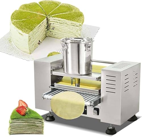 Máquina para hacer crepas, velocidad ajustable y control de temperatura hasta 200 °C, eficiente máquina automática para crepes uniformes, produce hasta 300 piezas por hora