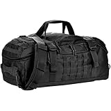 ミリタリージムバッグ 大容量 かばん 防水防撕裂 スポーツバッグ カバン メンズ 鞄 多隔層 タクティカルデザイン スポーツ対応 アルパインパック リュックサック アウトドア バックパック 大型旅行バッグ (ブラック)