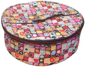 Roti Cover with Zip, Insulated Round Shape Chapati Cloth Bag, Hot & Fresh Indian Bread Warmer Basket, Washable with Chain, Multicolor, Pack of 1