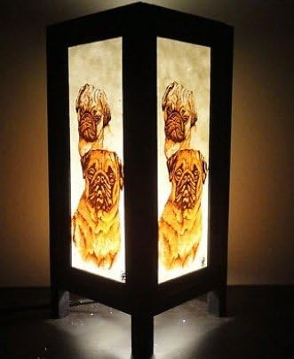 Thai Vintage Handmade ASIAN Oriental Collectible Pet Pug Dog Lover Gifts Bedside or Table Lamp Shades