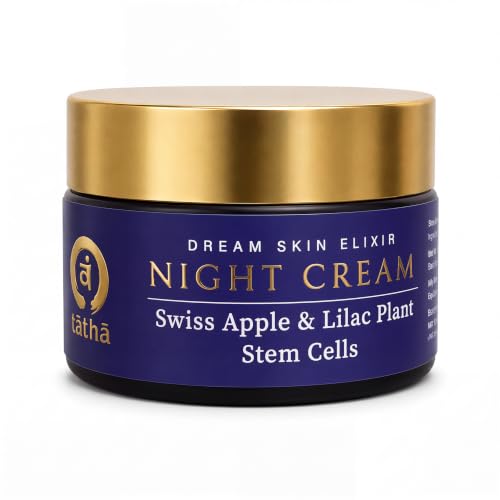 Image of Tatha Dream Skin Elixir Night Cream with Swiss Apple & Lilac Stem Cells | Anti-Aging, Firming & Brightening | Hydration, Barrier Repair & Protection from Stress & Pollution| For All Skin Type