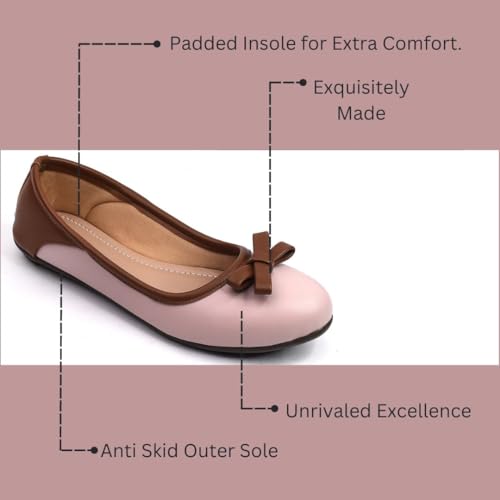 Image of Bellies for Women Flat Belly Synthetic Vegan Leather Embellished Bow Comfortable Shoes Formal & Casual Beige Green Pink