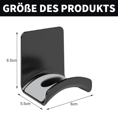 2 Stück Kopfhörer Halter Klebeband - Premium Kopfhörer Haken Wandhalterung mit Starkem Klebeband, Universeller Ohrhörer Aufhänger für Schreibtisch, Wand, Monitor, Gaming Kopfhörer, Kabel (Schwarz)