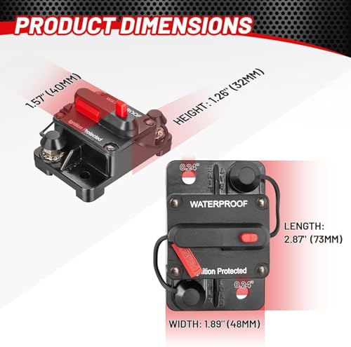 Interruptor automático 30A para audio de coche y barcos 12V-48V DC 6