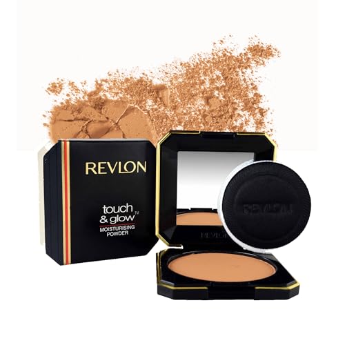 Image of REVLON Touch And Glow Moisturising Compact For Women, All Skin Powder - Caramel Matte (12g)