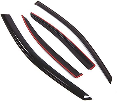 Tuningpros WD2-482 Dark Smoke 4 Pcs Set Window Visor (Outside Mount) Deflector Rain Guard Compatible with 2006-2013 Lexus IS250 IS350 - 1