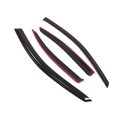 Tuningpros WD2-482 Dark Smoke 4 Pcs Set Window Visor (Outside Mount) Deflector Rain Guard Compatible with 2006-2013 Lexus IS250 IS350