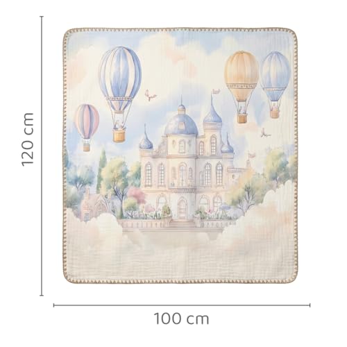 Image of haus & kinder Muslin Blanket for New Born Baby, Soft Breathable Baby Blankets Newborn, Baby Blanket for 0-2 Years, Baby Blanket for Crib Nursery & Stroller, New Born Baby Essentials | Floatopia