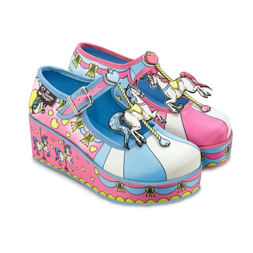 Image of Hot Chocolate Design Chocolaticas Funky Canvas Women's Mary Jane Flat Shoes, TIO Vivo, 6 UK