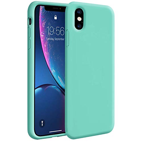 ZUSLAB Nano Silicone Compatible avec Apple iPhone XS Coque Protective Doux Cover - Menthe Verte