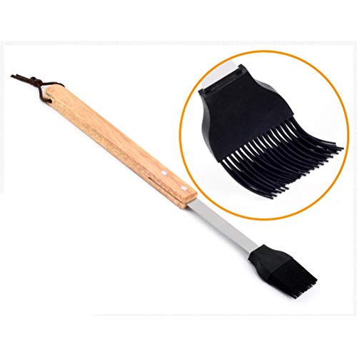 Good 5 peças kit de ferramentas de churrasco com cabo de madeira, espada, cortador de escova, pinças