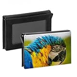 Porte-Cartes Automatique Anti-RFID - Collection Plus Belles photos Perroquets Oiseaux Exotiques Toucan Perruche - Portefeuille Intelligent avec Ejection Rapide des Cartes Etui Securise Aluminium et