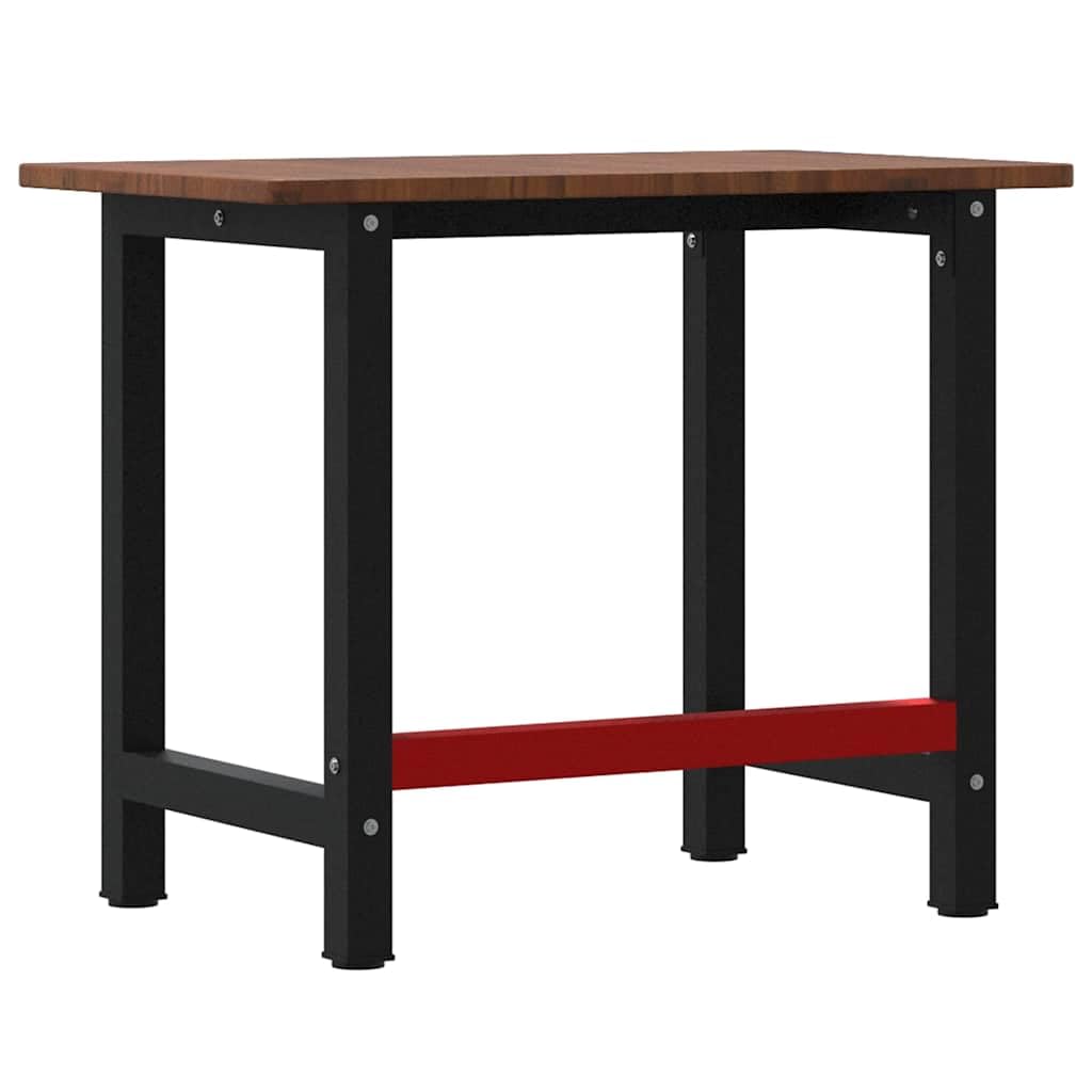 vidaXL Banco de Trabajo Rectangular Madera Maciza Roble 100x60x81,5 cm