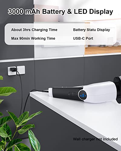 Image of Leebein Electric Spin Scrubber, Cordless Cleaning Brush with 8 Replaceable Brush Heads & Adjustable Extension Handle & 3 Rotating Speeds, Power Cleaning Brush for Bathroom /Tub (ANS-8051)