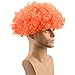 HODRME Unisex Short Fluffy Afro Wigs-Women Men Kinky Curly Disco Hippie Wig for Costume Cosplay Halloween Christmas Party (Orange)