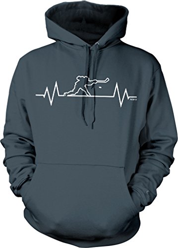 Hockey Heartbeat, I Love Hockey Hooded Sweatshirt, NOFO Clothing Co. S Char Charcoal