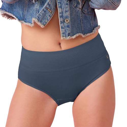 Image of Enamor Cotton Classic, All Day Comfort, High Waist Brief - Breathable, Antimicrobial with Stain Release, Outer Brushed Wide Elastic, Full Coverage - CW01