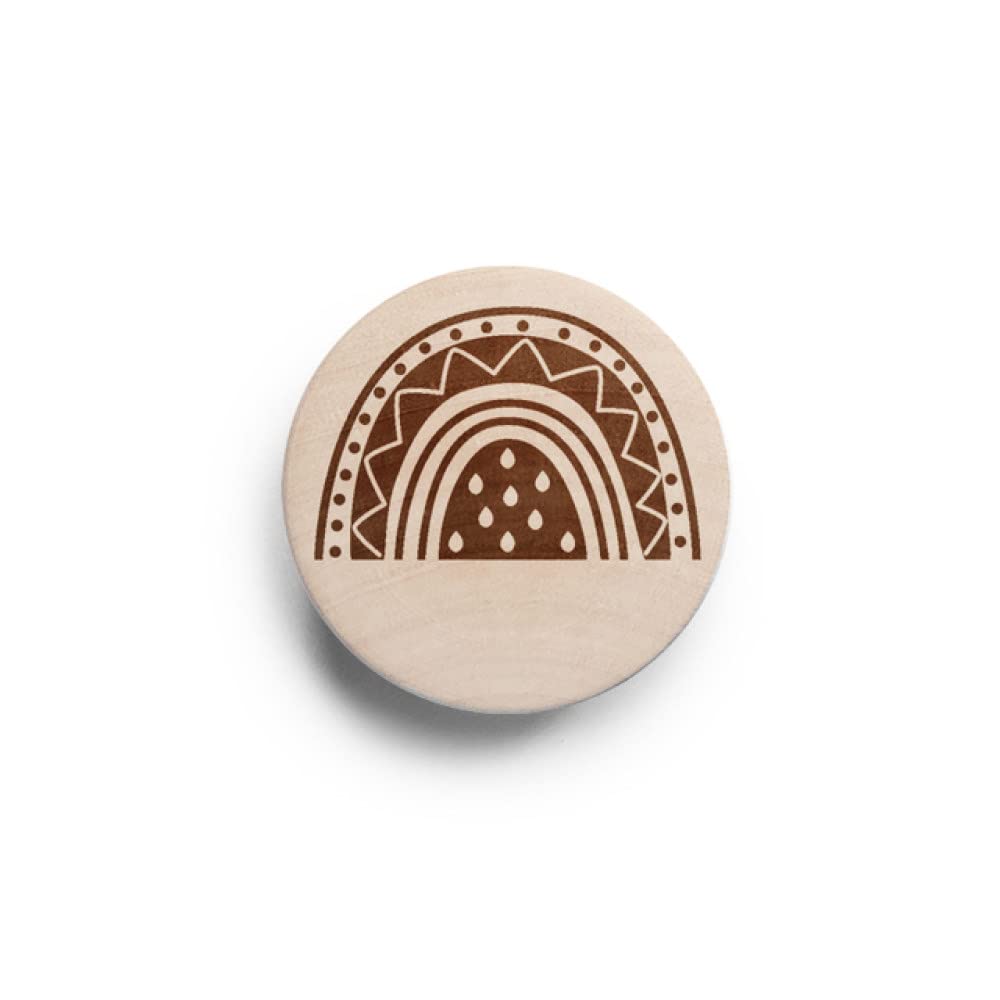 Poignée de porte arc-en-ciel bois Youther pour cabinet boho et chambre enfant