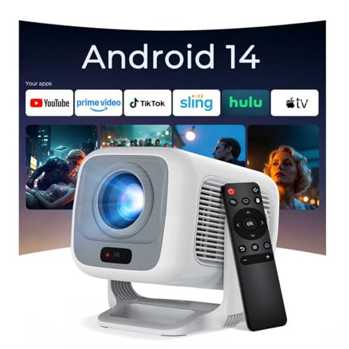 [Apps Intégrées | Native 4K FHD 1080P] 12000 Lumens Vidéoprojecteur avec WiFi 6 et Bluetooth 5.4 Mini Projecteur Rotation 270° Auto Keystone Portable Projector Compatibile avec HDMI et USB