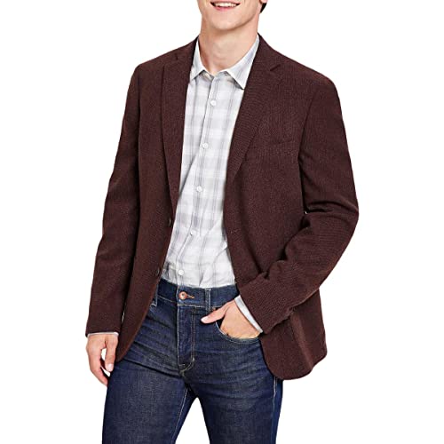 Calvin Klein Mens Mariano Wool Extra Slim Fit Two-Button Blazer Brown 38S