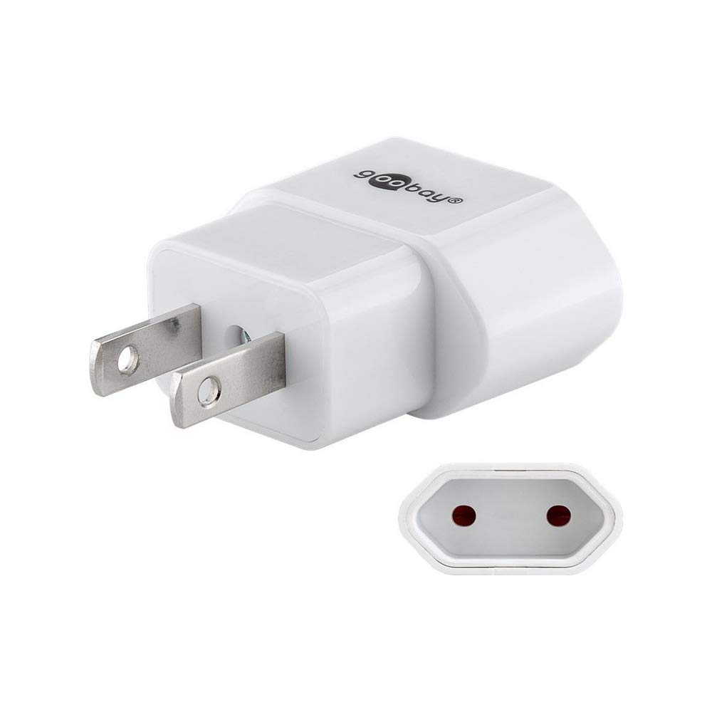 Goobay 45345 adapter sieciowy, gniazdo euro (typ C, CEE 7/16) > wtyczka US/Japonia (typ A, NEMA 1-15, 2-biegunowy)