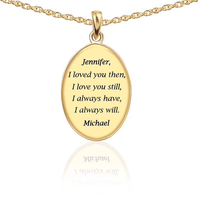 The Danbury Mint Diamond “I Love You” Personalized Pendant Necklace - Personalized Jewelry Gift for Her #5238-02844