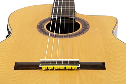 Retenedores amarillos de cuerda de nailon para guitarra clasica flamenca acústica eléctrica ukulele guitarras beads Cover