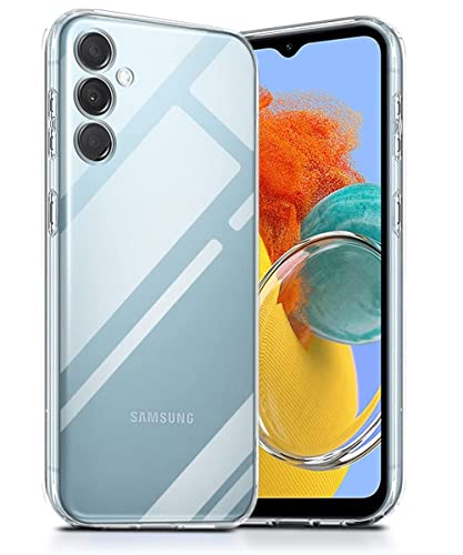 Image of Prolet Silicone Samsung Back Cover Case, Scratch Resistant Protective Crystal Clear Transparent Shock Proof Bumper Back Cover Case for Samsung Galaxy M14 5G-Transparent