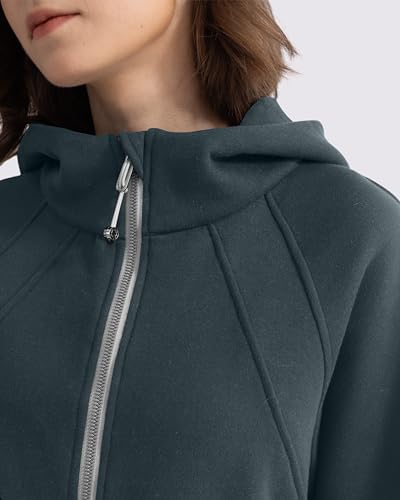 Womens Fleece Lined Half Zip Pullover Cotton Winter Warm Sweatshirt for Women with Thumbhole Pocket4