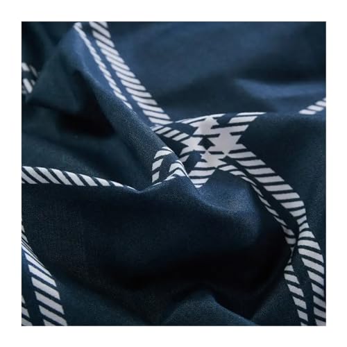 Ensemble de couette marine à carreaux en coton pour lit complet - 4