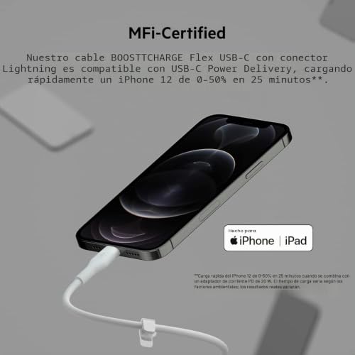 Cable de silicona Belkin de 2m para cargar el iPhone cómodamente en el sofá o la oficina 3