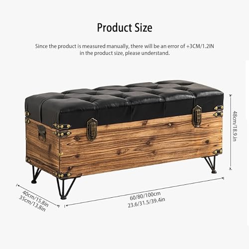 Banc de rangement en bois noble et assise capitonnée au design rétro intemporel - 2