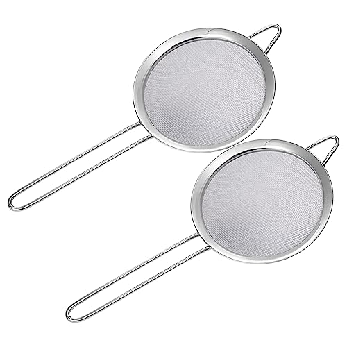 Zerodeko 2 Pezzi Filtri Acciaio Inossidabile per Cucina Scolapasta per Sifter per e Spezie con Ergonomico