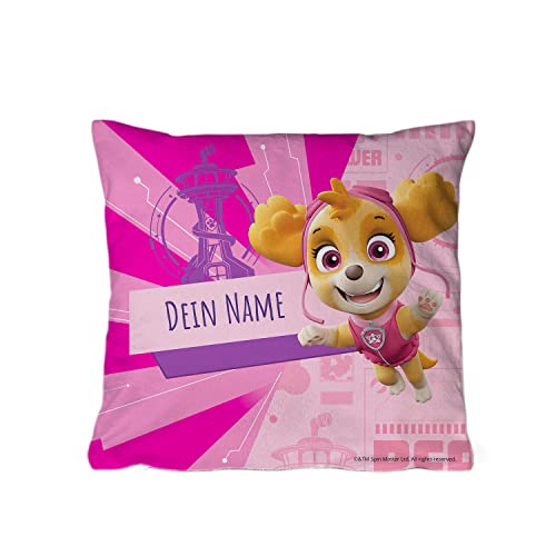 PICANOVA – PAW Patrol Skye Kissen mit Name 40x40cm – mit Füllung –...