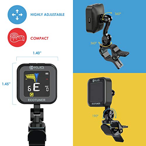 Kliq Ecotuner - Usb Rechargeable Clip-On Tuner For All Instruments (With Included Charging Cable) #TOP4