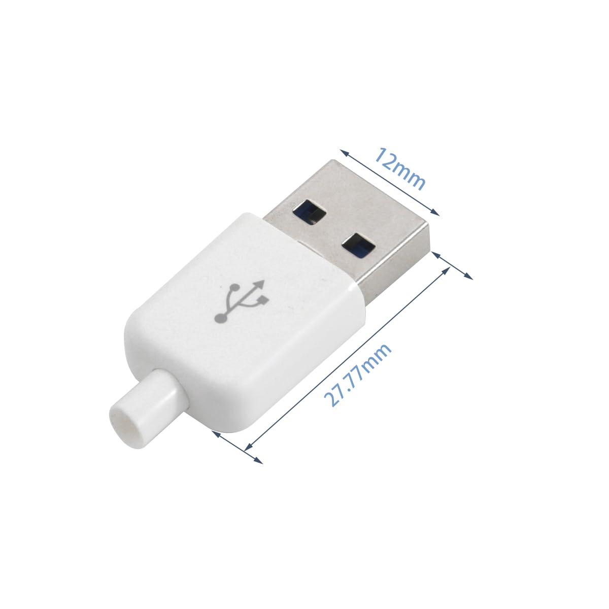 20 Sets USB 3.0 Stecker gelötet, USB 3.0 Typ A Buchse mit weißem Gehäuse für Laptop, Festplatte, USB-CDs, Tastaturen
